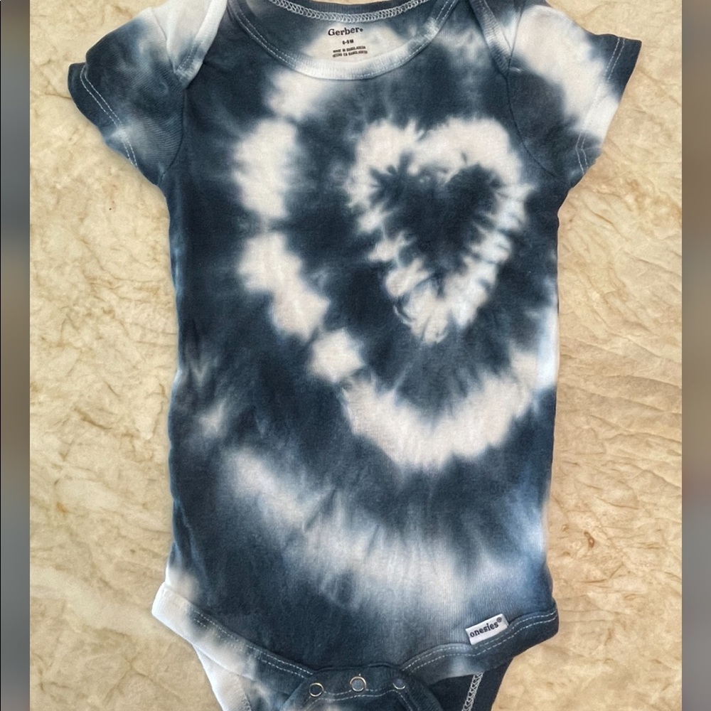 Custom color heart baby onesie